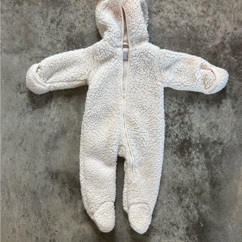 The Children's Place Cream Sherpa Footed Hooded One-Piece